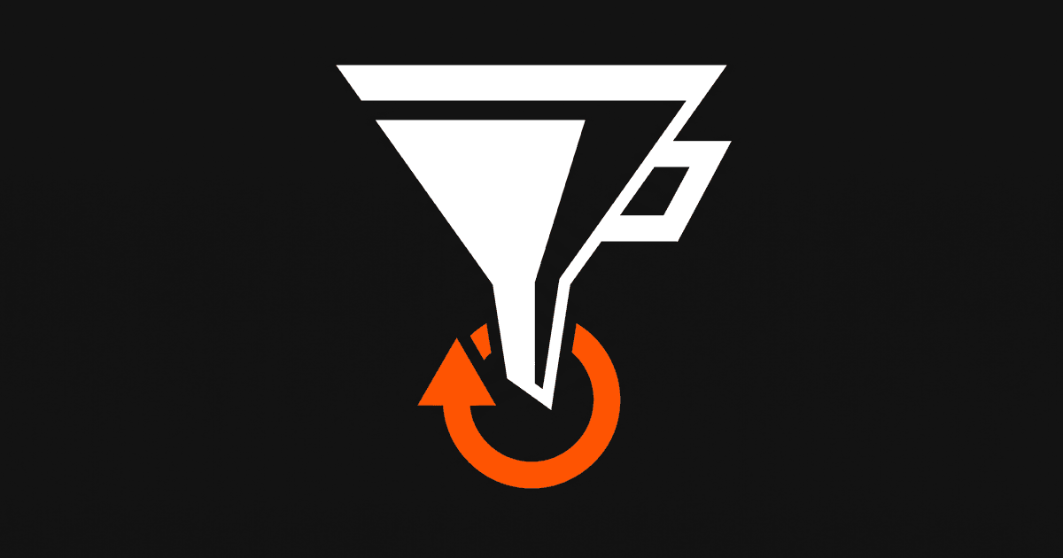 A funnel feeding an orange loop back to the top, suggesting offline conversion feedback.