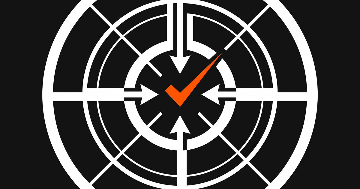 A crosshair target with an orange tick at the centre, suggesting conversion tracking.