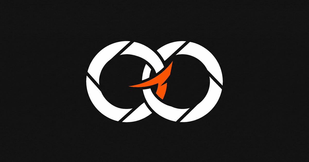 Two interlocking rings with an orange accent, suggesting weddings.