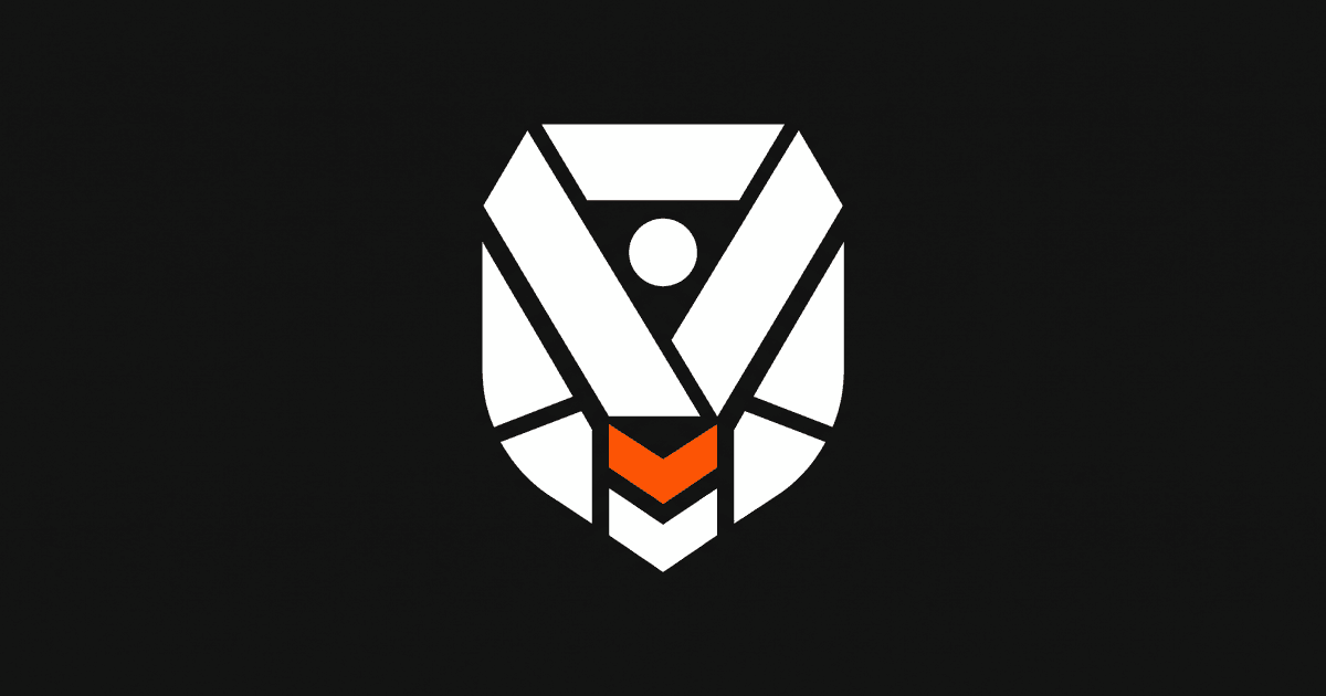 A geometric award medal with a ribbon and an orange accent.