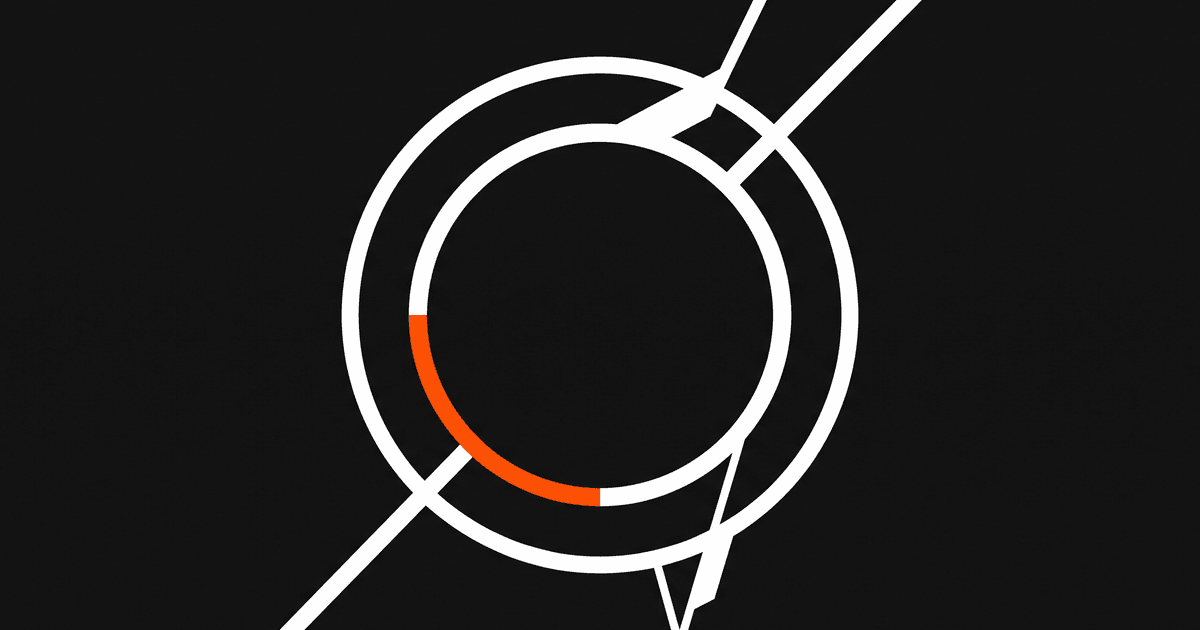 A near-empty circular budget dial with a small orange arc, in HOC brand style.